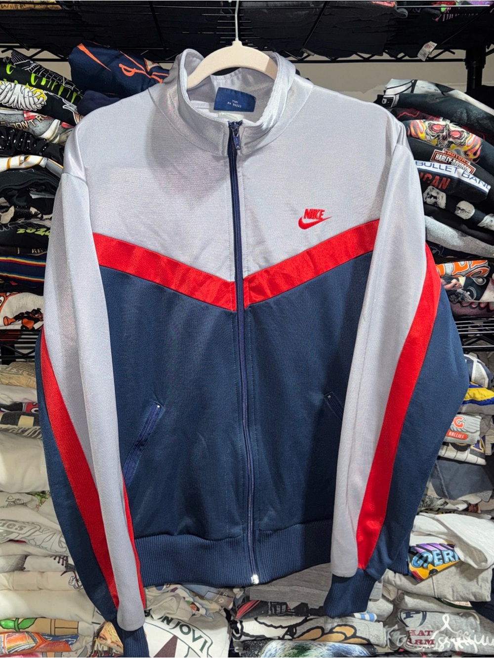 Vintage 80s Nike Multi Color Track Jacket size Xl